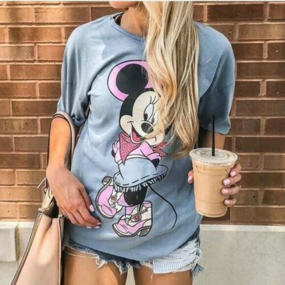 ZARA DISNEY MINNIE COWGIRL BLUE T-SHIRT